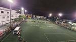 Donations made at a football pitch in one of Rio de Janeiro’s favelas