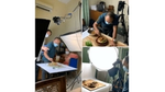 Collage of three images showing a demo being filmed