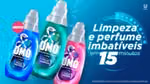 Ad for OMO Wonder Wash in Brazil with the words “Unbeatable cleanliness and fragrance in 15 minutes” in Portuguese.