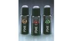 Three cans of Axe eau de toilette deodorant from the brand’s launch in France in 1983. Fragrances featured are Ambre, Musk and Boise.