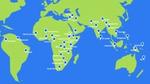 Map marking 37 countries where the Hygiene and Behaviour Change Coalition had projects between March 2020 and December 2021