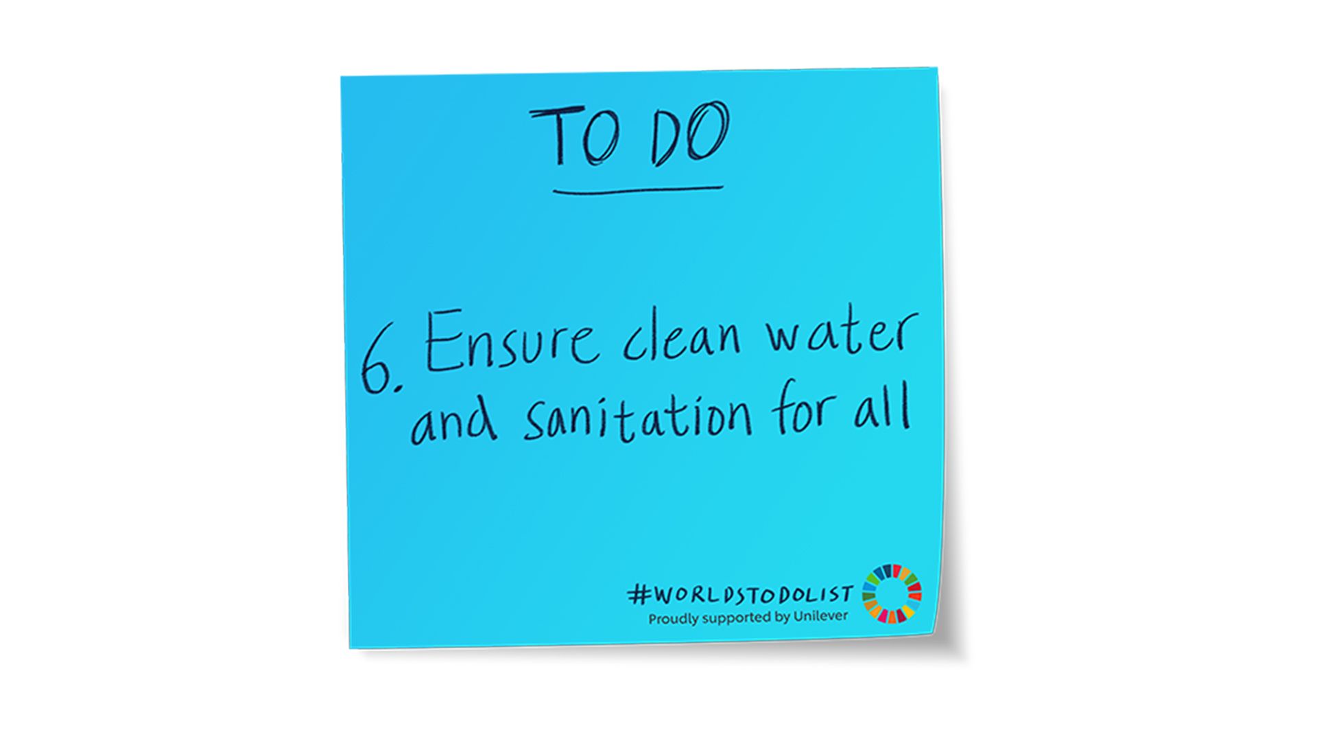 Ensure Clean Water and Sanitation For All post-it note