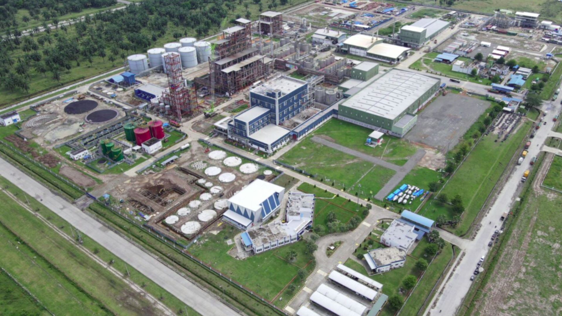 An aerial view of Unilever Oleochemicals Indonesia, which has been expanded in recent years to bring palm oil refining in house.