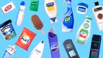 Unilever products on a blue background