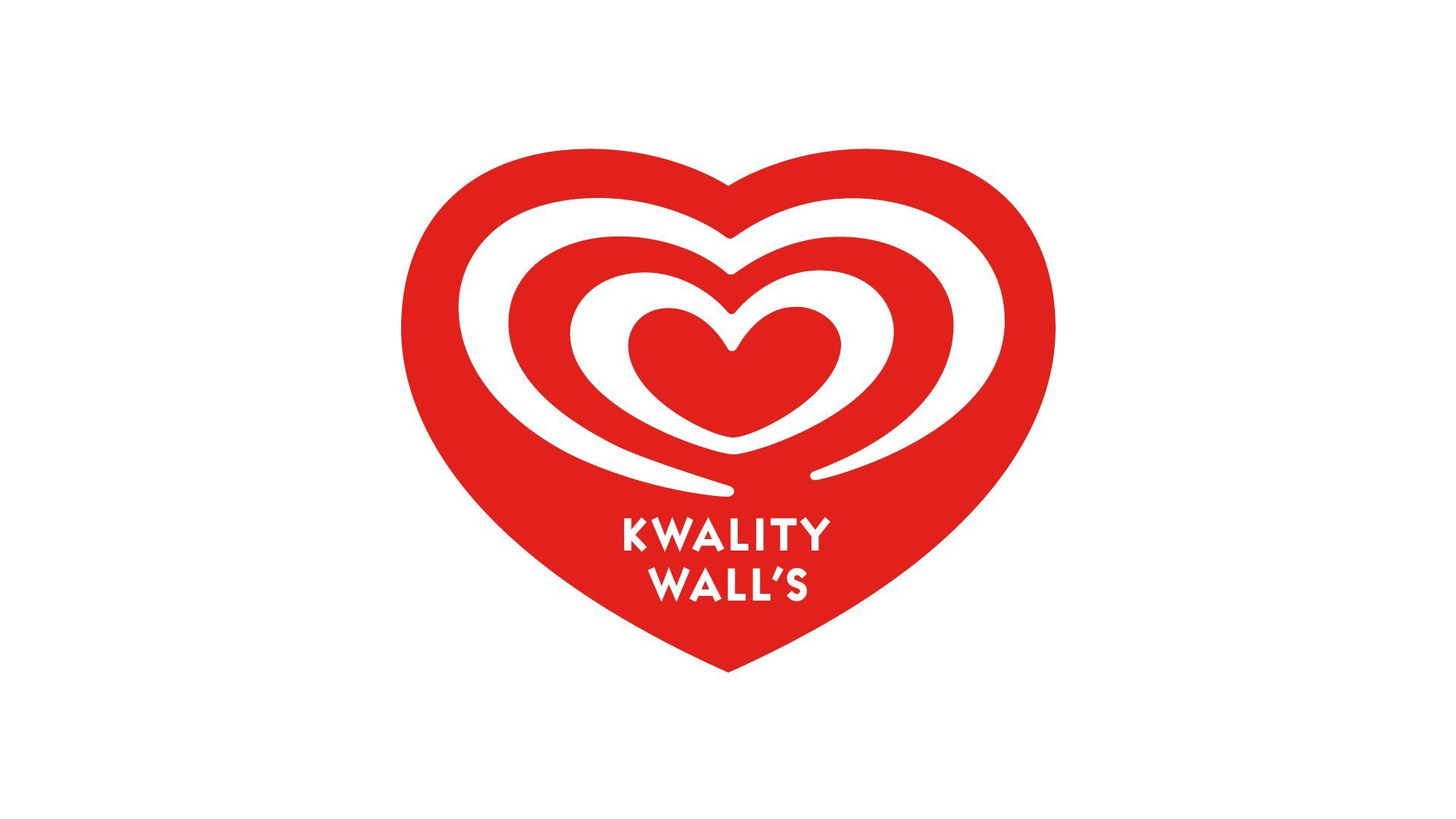 Kwality Wall's logo with red heart background
