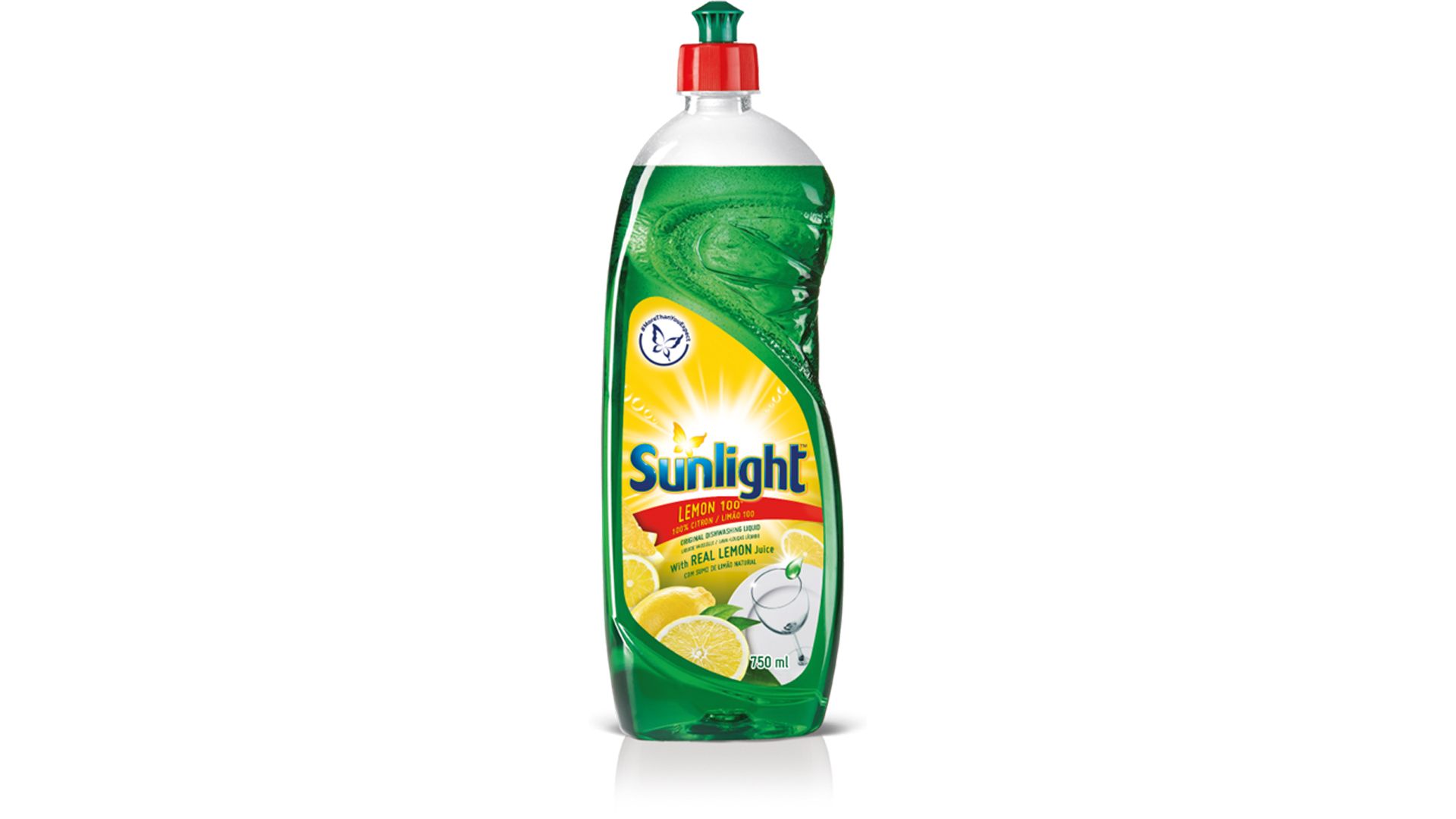 Bottle of sunlight with green liquid