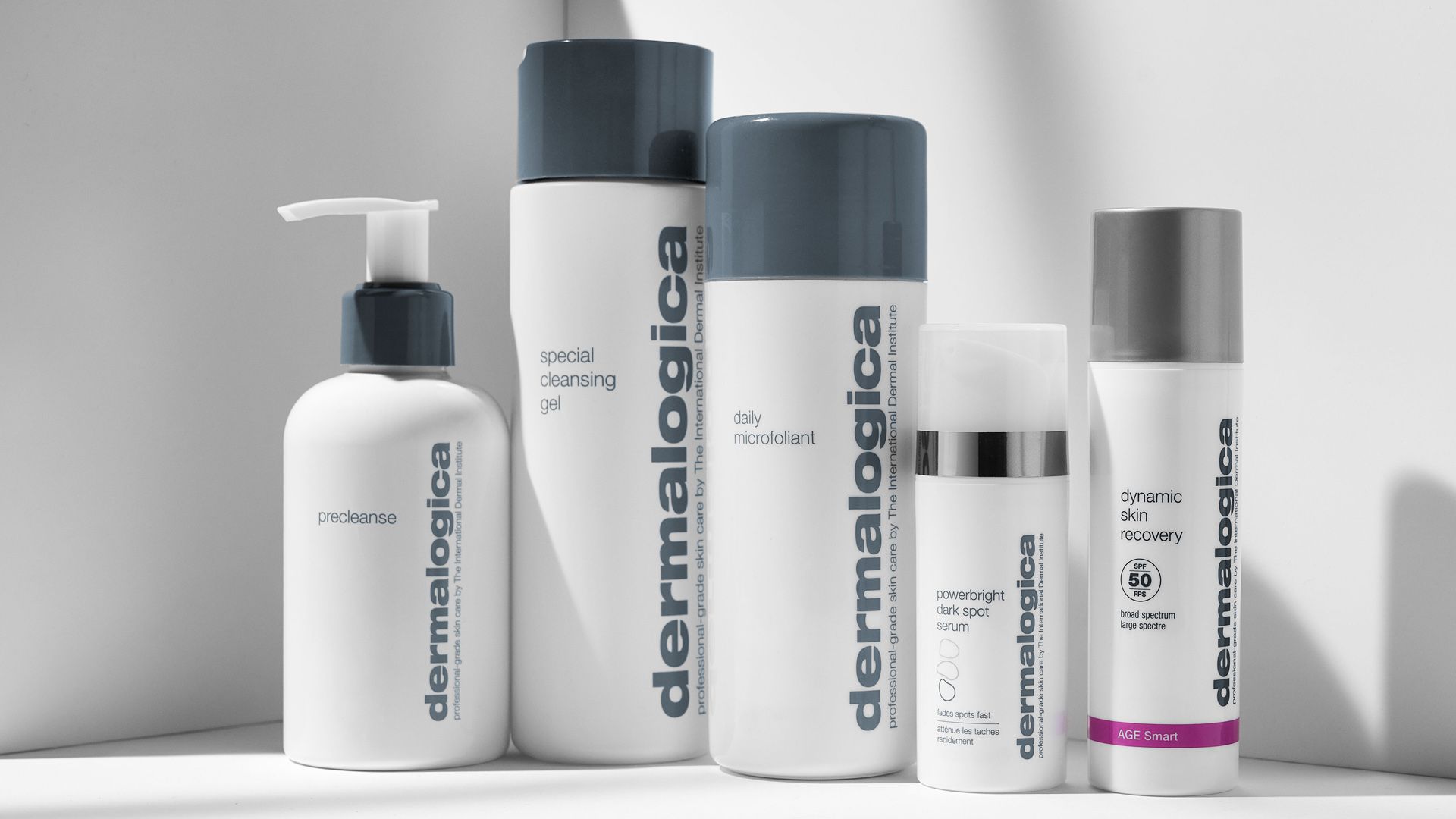 A range of products from Dermalogica, one of nine brands that make up Unilever’s Prestige Beauty business.