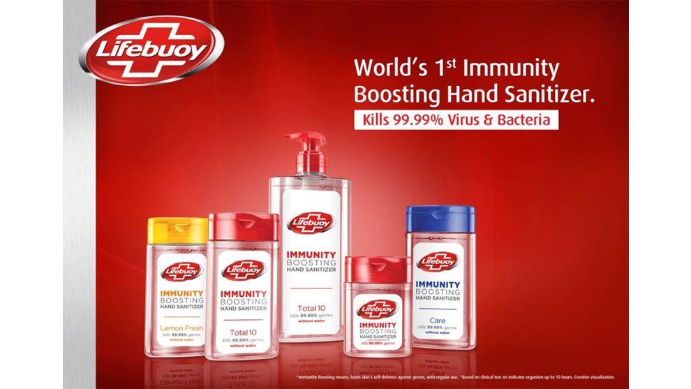 Lifebuoy immunity hand sanitiser promotional image