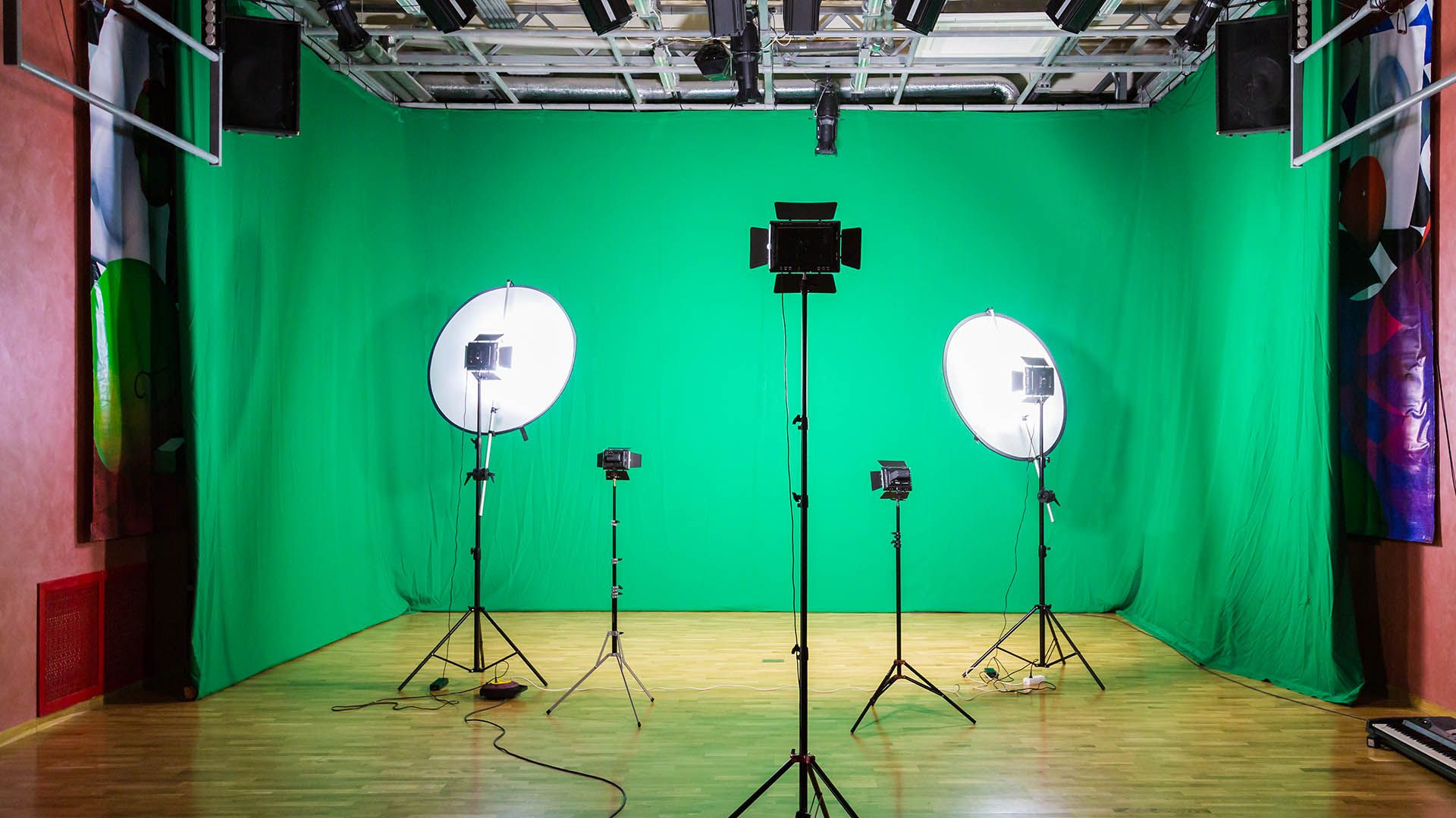 Lights and cameras in a studio