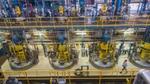 Factory floor at chemical specialists Evonik showing equipment for producing rhamnolipids – a biosurfactant made using sugar.
