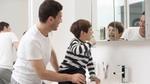 Boy brushing teeth