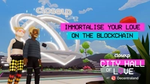 Two avatars holding hands in the Closeup metaverse