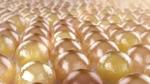 A close-up of the spheres that represent the lipids in our skin’s microbiome
