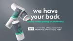 Pictured: Dove Men+Care's Whole Body Deodorant in spray, stick and cream formats. Text reads: We have your back, front and everything in between.