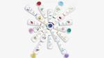 Dove Body Wash bottles arranged in a circle.