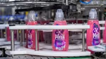 Bottles of Persil Wonder Wash along a factory line.