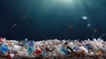 3D rendering of piles of plastic bottles and packaging lying on the sea bed.